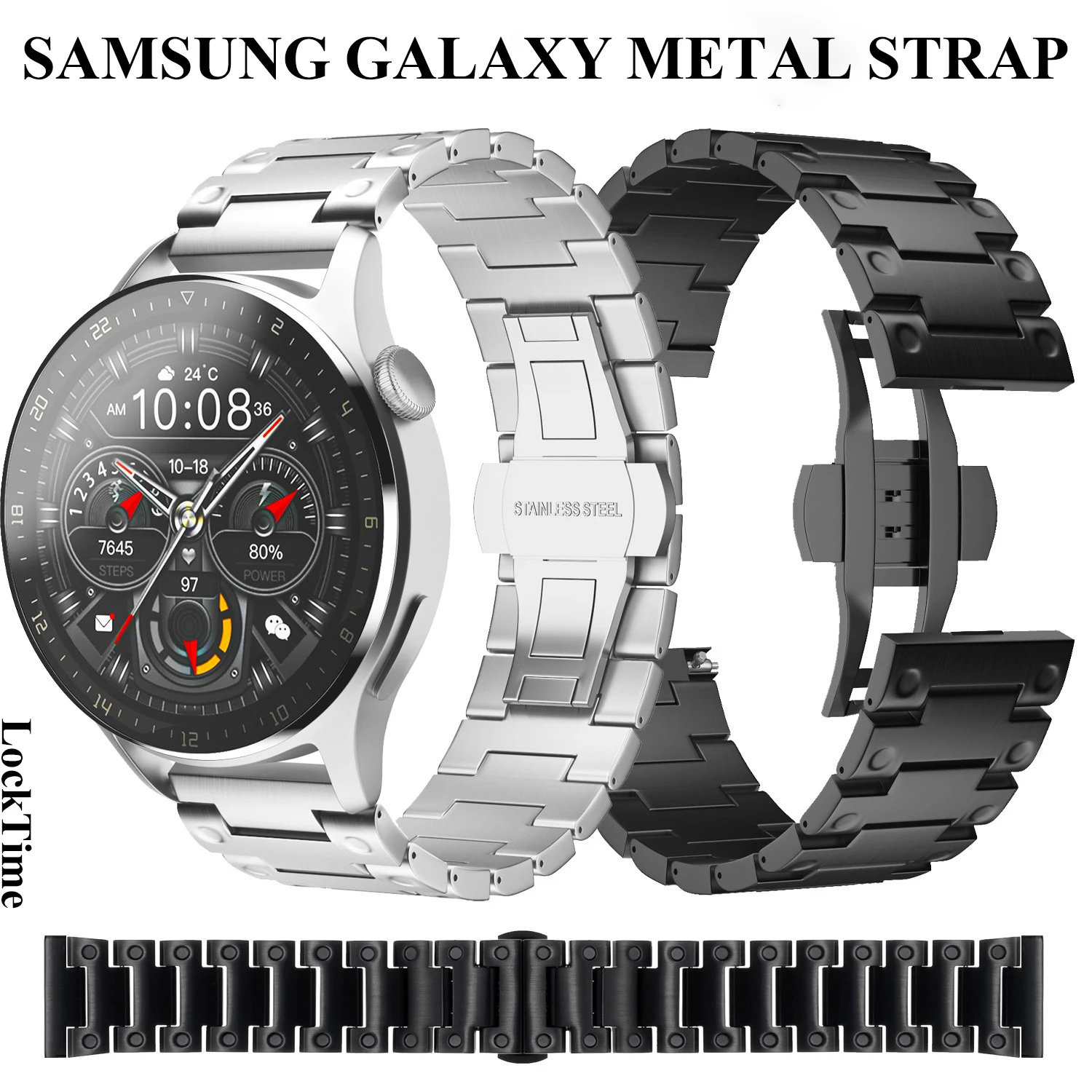 

20mm 22mm Band For Samsung Galaxy Watch 4 5 6 45mm Gear S3 46mm 42mm Active2 40 44mm Stainless Steel Strap for Amazift BIP 2 GTR