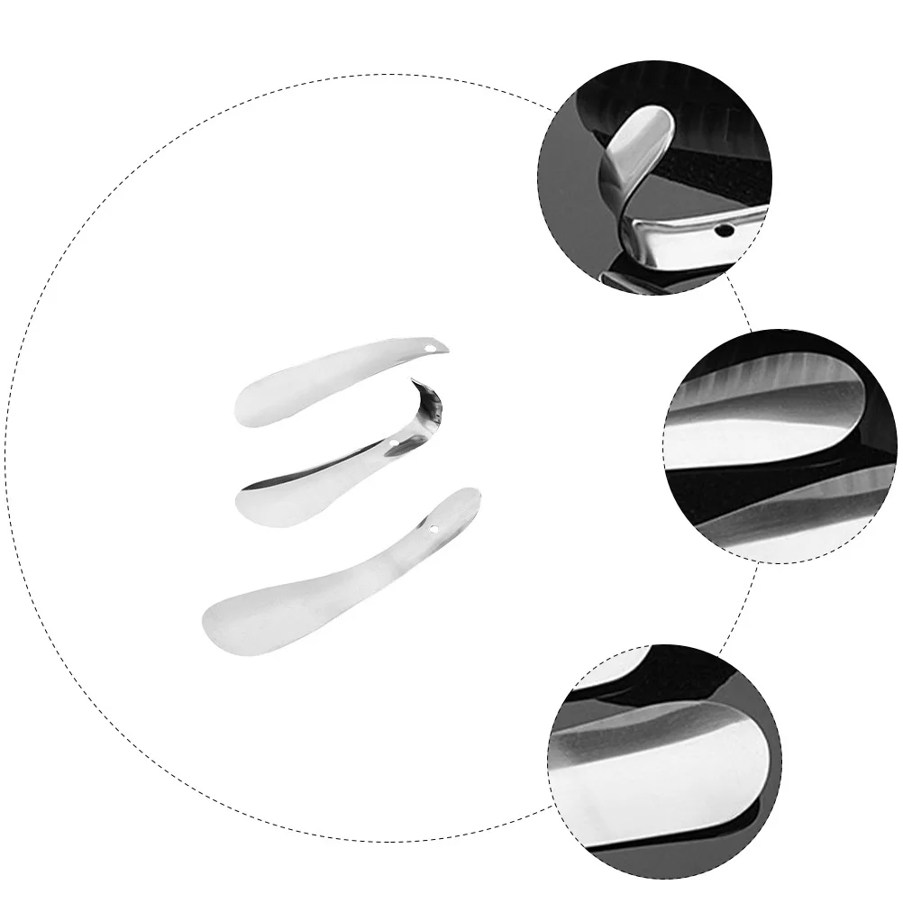 

3pcs Stainless Steel Horns Silver Durable Footwear Lifter Household Shoe Accessory For Men Women Kids Seniors Practical Shoe
