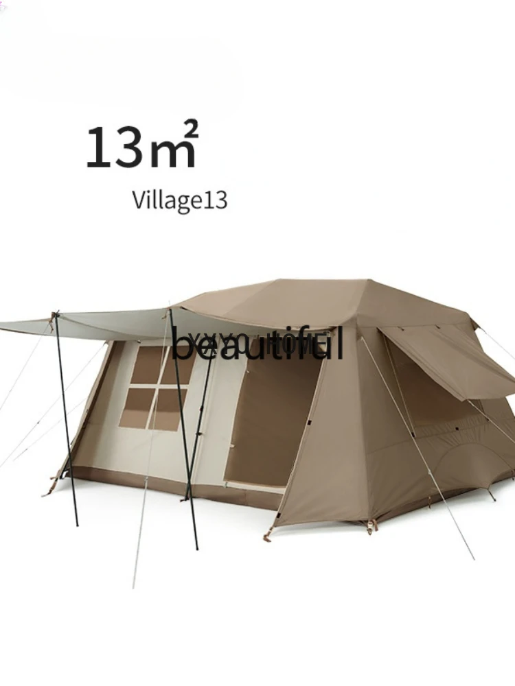 Naturehike Village13㎡ Automatic Tent Outdoor Camping Luxury Automatic Tent Waterproof Sunscreen Exquisite Two BedroomsOne Living