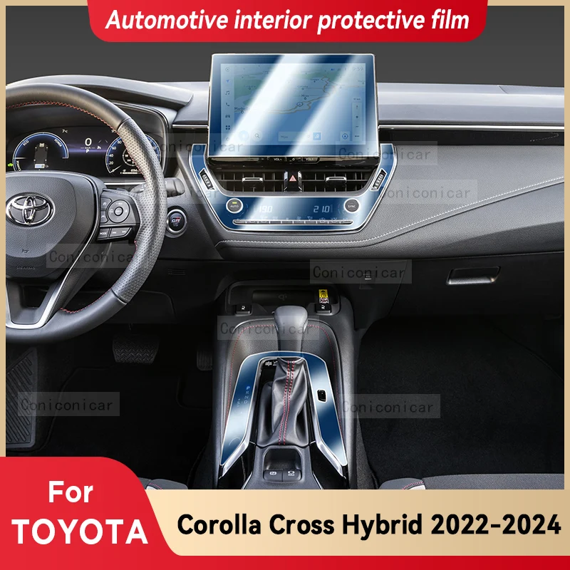 

For TOYOTA COROLLA CROSS 2022-2024 Car Interior Center Console Transparent TPU Automotive Interior Protective Film Anti-scratch