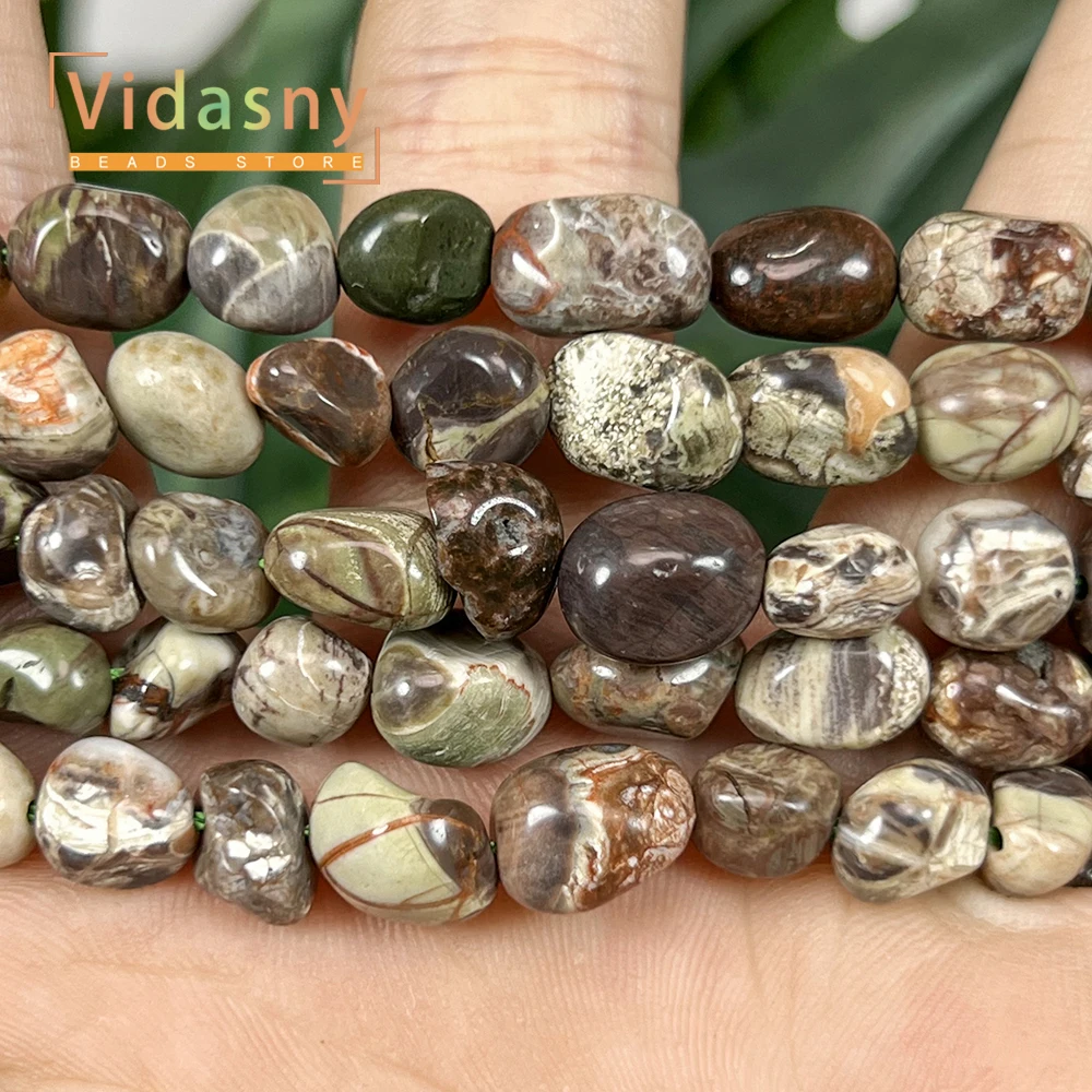 8-10mm Natürliche Blumen-Achat-Perlen, Unregelmäßige Ovale Lose Perlen für Schmuckherstellung, DIY-Armbänder und Accessoires – Detail 7