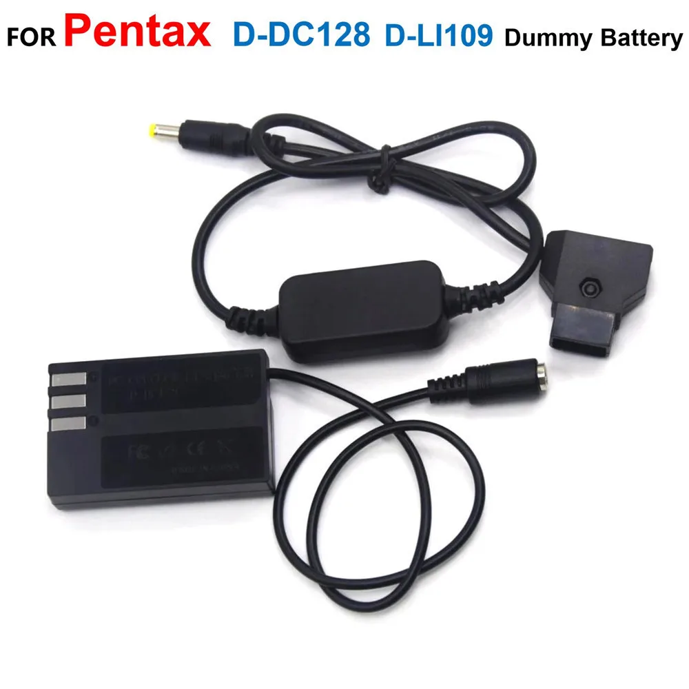 D-TAP Dtap 12V-24V Step-Down Power Cable+D-DC128 D-LI109 Dummy Battery For Pentax K-100 K70 K-50 K-30 K-3 K-5 K-7 K-S1 K-S2 K-50