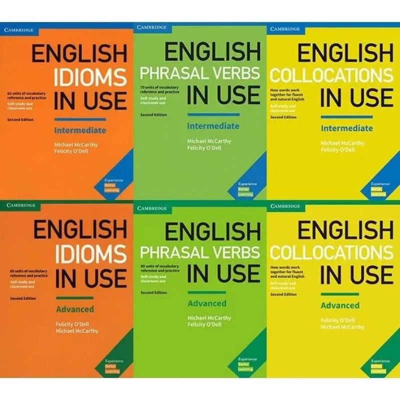 3 libri Cambridge inglese stampa a colori vocabolario inglese In uso collocazione/idiomi/verbi PHRASAL