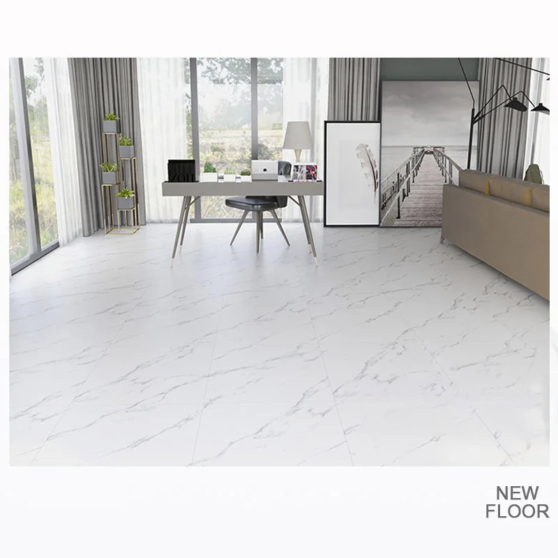 12pcs  Marble Matte Self-adhesive Wall Stickers Kitchen Waterproof Non-slip Floor Tile Bathroom Living Room Decorative Stickers