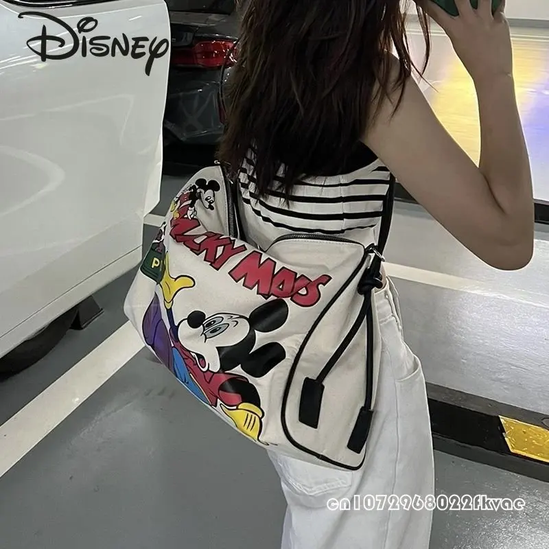 Disney Mickey nowa torba podróżna Unisex moda duża pojemność damska torba Crossbody kreskówka wielofunkcyjna torba sportowe rekreacyjne