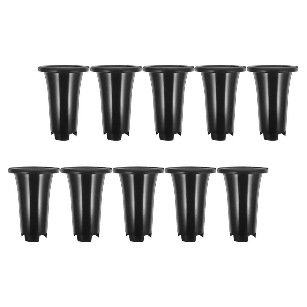 

10 Pcs Black Round Large Orchid Pots Set with Drainage Holes for Indoor Plant Nursery Containers Plastic Planting