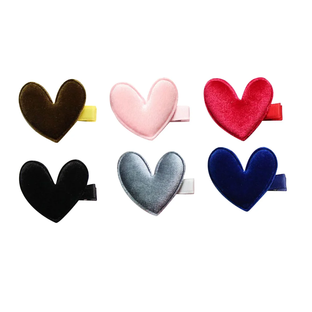 6 ชิ้นอุปกรณ์เสริมผม Love Heart Barrette คลิปเด็กสําหรับสาว Grace Elegant Hairpin รูป Hairclip เด็ก