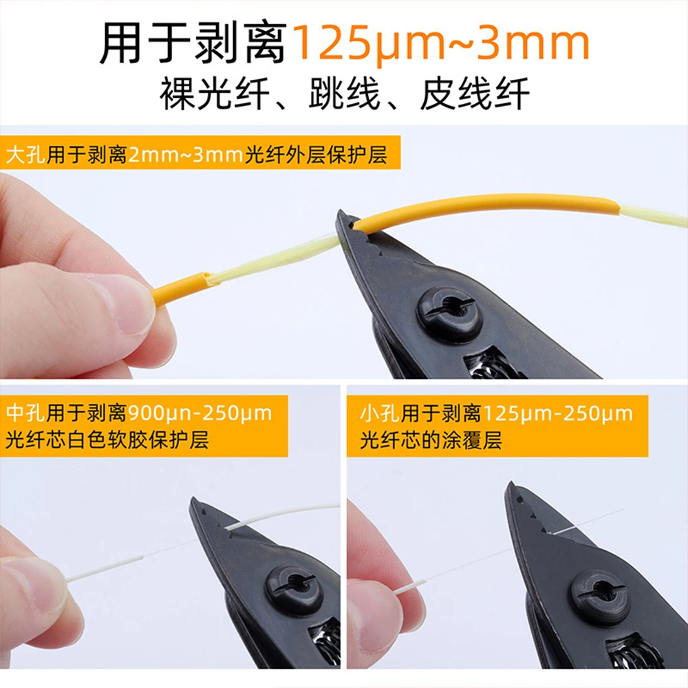 Optic Drop Cable Fiber Stripper CFS-3 Three Port Hole Optical Fiber Coating Plier set