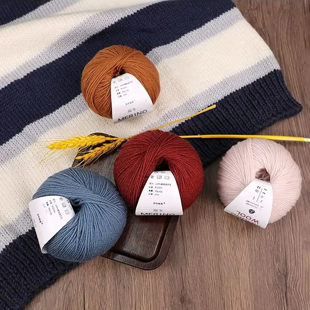 Merino Puur Wol Garen Gehaakt Handgemaakte Hoed Tas Schoen Pop Macrame Touw Morandi Kleur Handwerk Draad