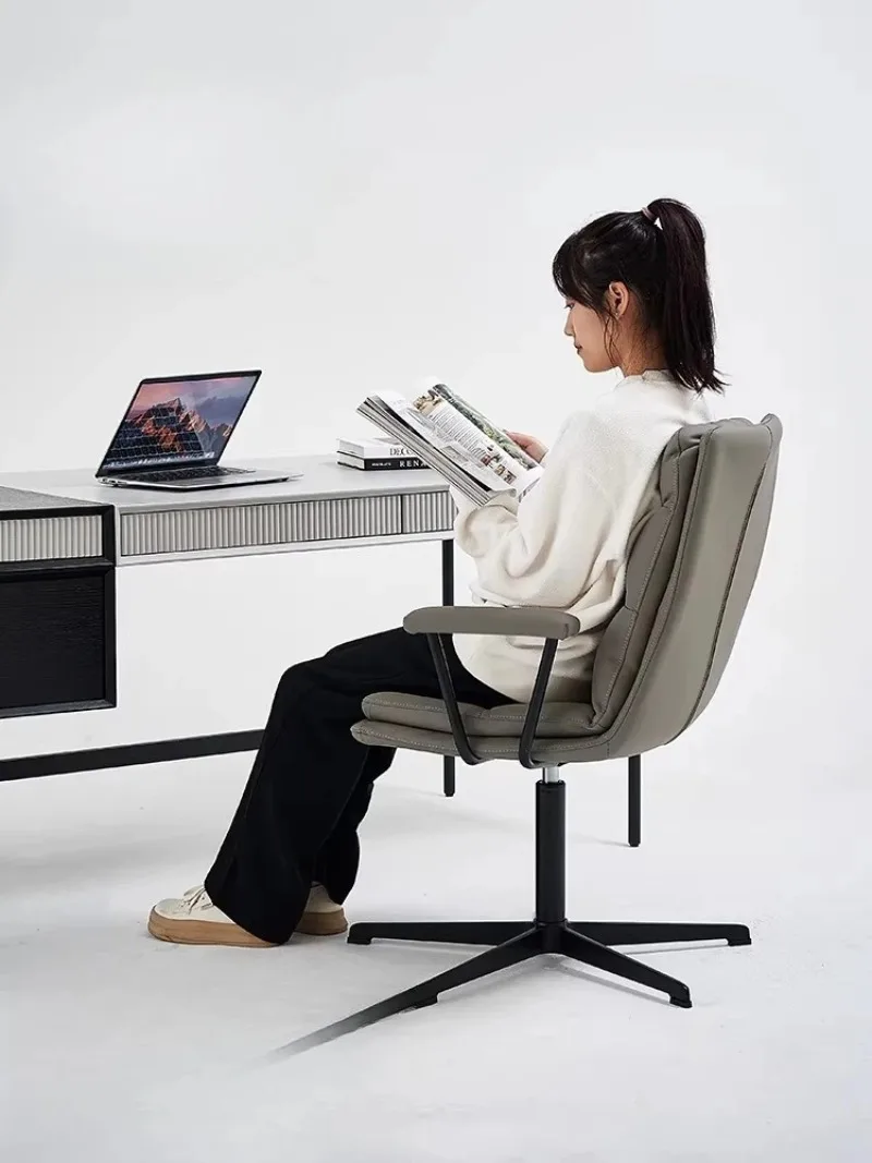 Leather computer chair desk chair comfortable sedentary bedroom office study rotating study home
