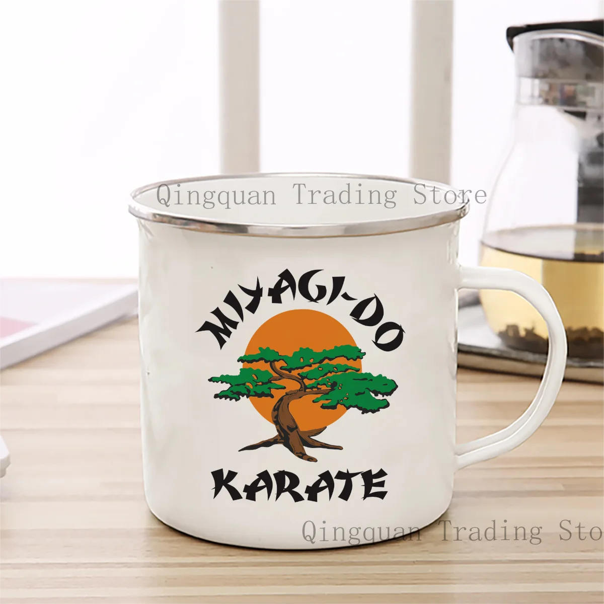 Эмалированная чашка Miyagi Do для карате, кофейная кружка 11 унций, керамическая чашка для кофе, чая, какао, ручная чашка, чашка для чая и напитков