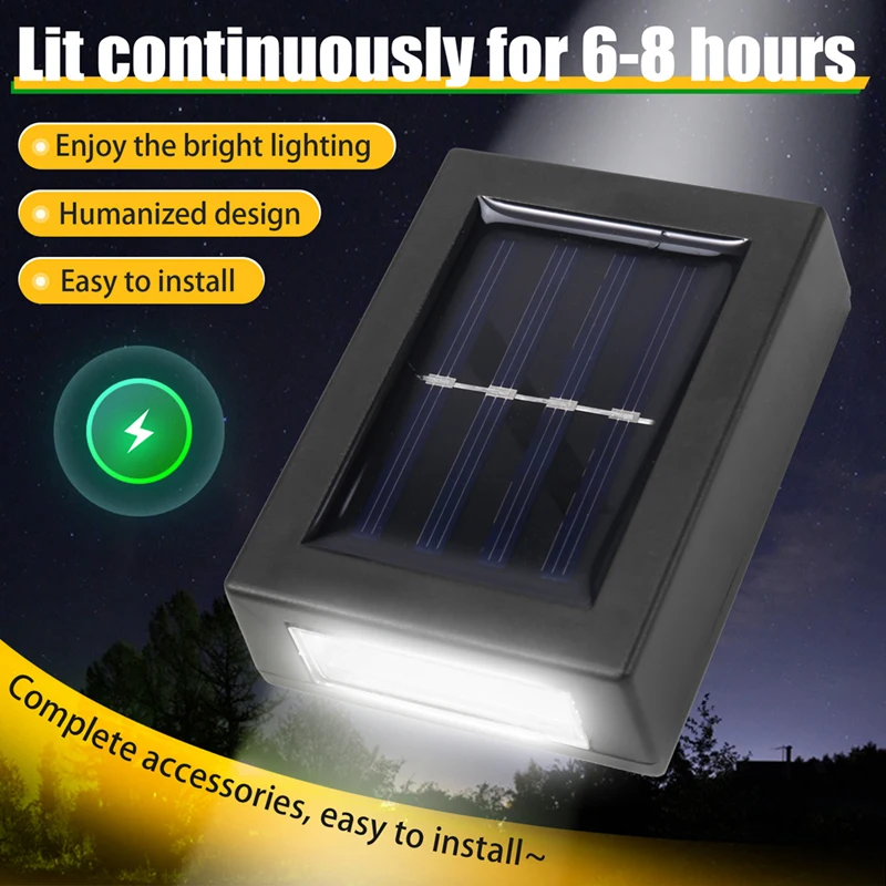 防水ソーラーウォールライト、屋外ガーデンデコレーション、上下、暖かいライト