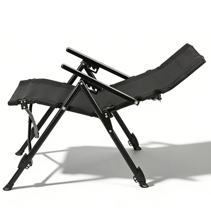 

High-quality metal portable folding comfortable lawn chair, adjustable camping chair