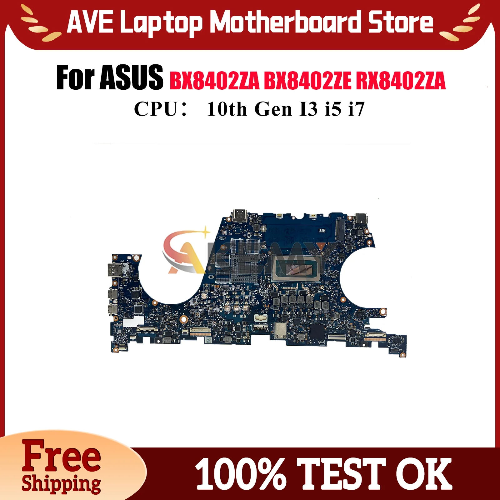 

UX8402ZA Материнская плата для ноутбука ASUS UX840ZA BX8402ZA UX840ZC BX8402ZE RX8402ZA UX840ZE UX8402 Материнская плата с 10-го поколения I3 i5 i7