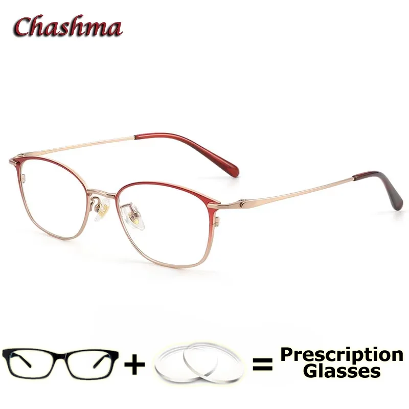 Chashma Prescription Glasses Women Ultra Light Optical Pure Ttianium Myopia Lens Multifocal Progressive Lady Fashion Spectacles