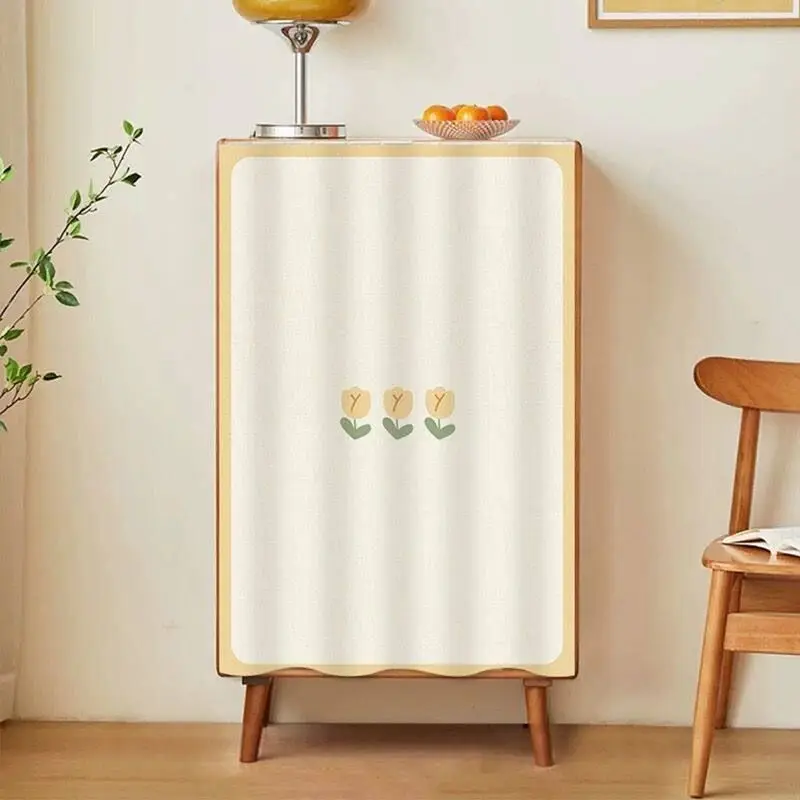 VIKAMA Vintage Rabbit Cabinet Curtain Self‑adhesive Dust‑proof Cover Curtain for Household Shoe Shelf Closet