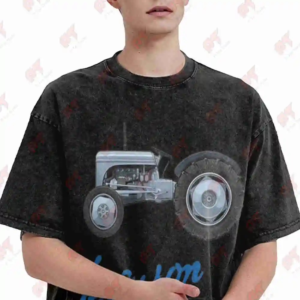 Ferguson TE20 Little Grey Fergie Oldtimer Tractor Vintage Washed Tee Pure Cotton T-Shirt