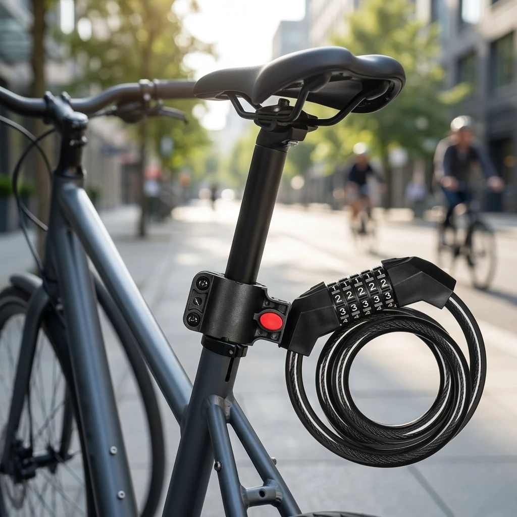 Bicycle Combination Lock Aluminum Alloy Waterproof 5-Digit Secure Chain Lock for Campus Riding Commuting Outdoor Sports