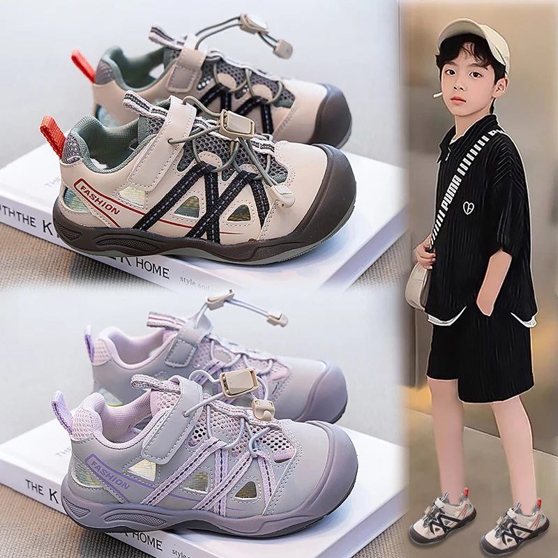 

2026 Summer New Children's Outdoor Sandals, Anti-Slip Wading Shoes, Closed Toe Beach Sneakers, Kids Hiking Shoes