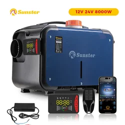 8KW 12V/24V/220V Diesel Nagrzewnica powietrza z Bluetooth i bezprzewodowym sterowaniem i monitorem LCD Nagrzewnica postojowa do samochodu RV domowy namiot kempingowy