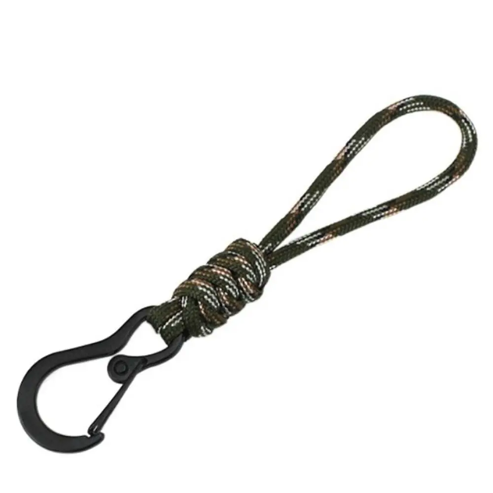 

High Strength Paracord Lanyard Anti-lost Wear-resistant Braided Woven Keychain Multifunctional Stable Parachute Cord Carabiner
