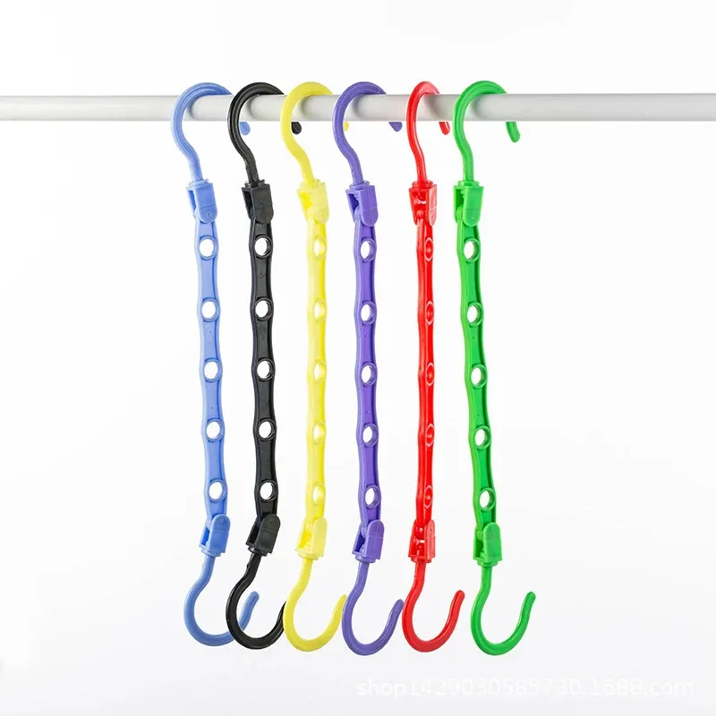 1-10pcs Plastic 5-Hole Foldable Hangers, Heavy Duty Space Saving Clothes Organizer Hangers, For Room Closet Wardrobe Home & Dor