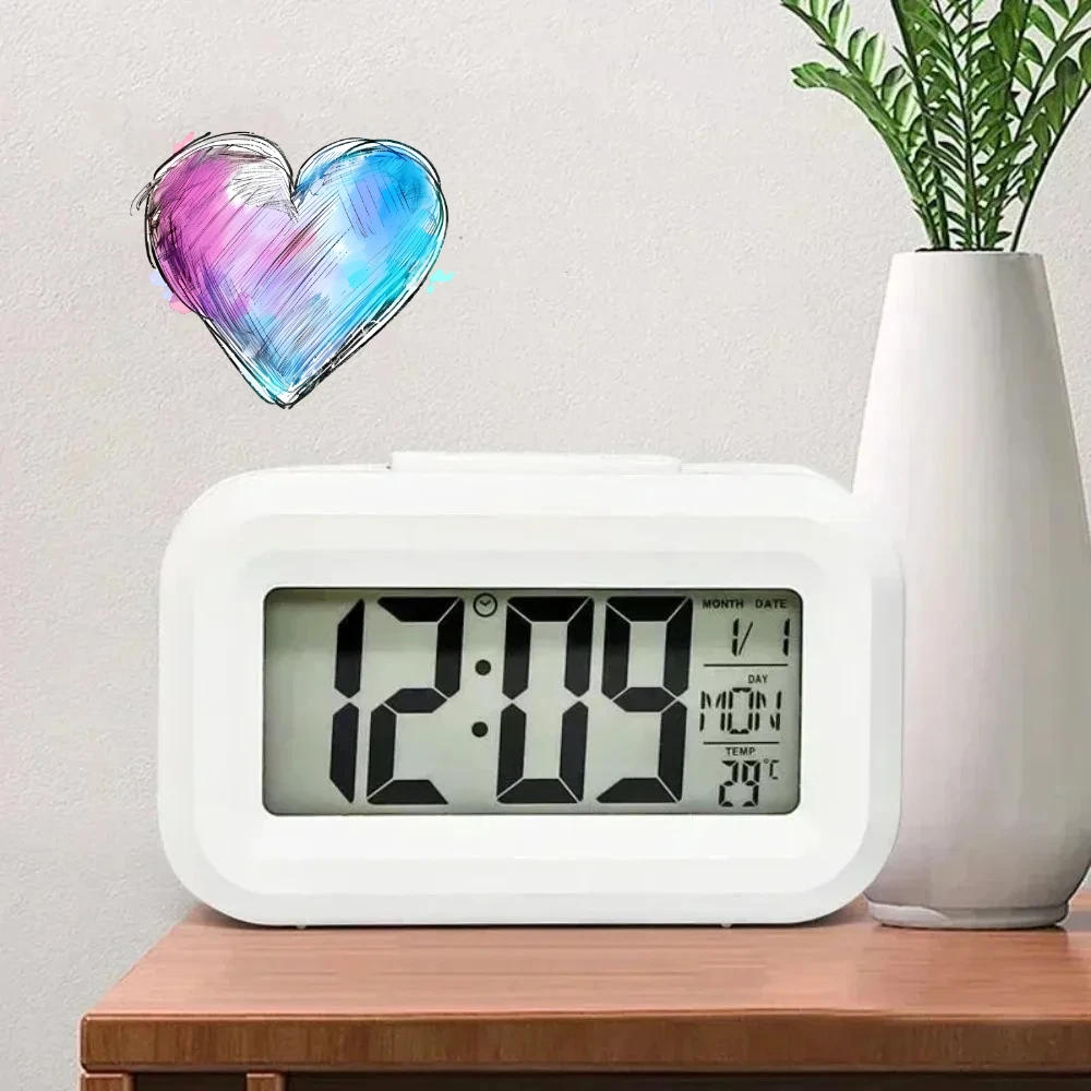 2026 New Hot  LED Digital Alarm Clock Backlight Snooze Data Time Calendar Desk Multifunction Electronic Backlight Table Clock