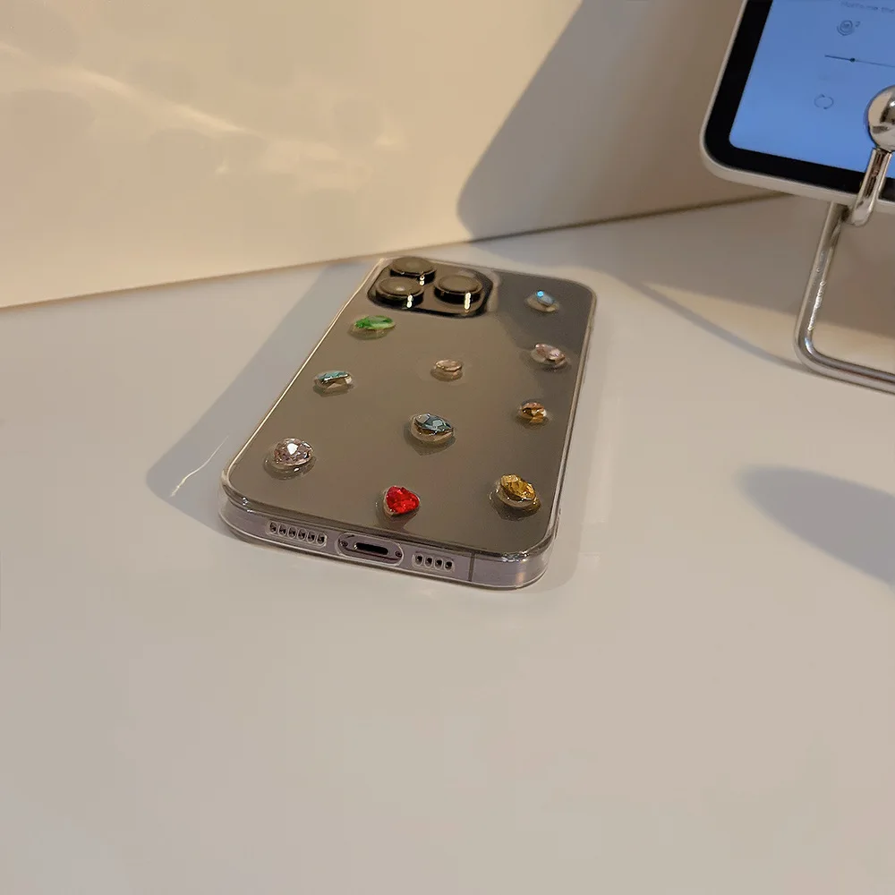 Luxuriöse glänzende 3D-Diamant-klare Handyhülle für iPhone 16, 15, 14, 13, 12, 11 Pro Max X XS XR Xs Max, glitzernde Strass-Silikonhülle – Detail 12