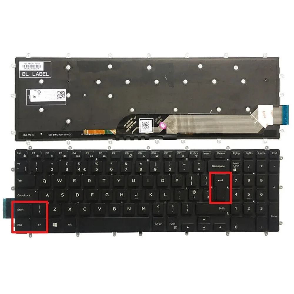 Клавиатура с подсветкой (Великобритания) для Dell P66F P66F001 P72F P72F002 P75F P75F001 P75F002 P75F003 P75F006