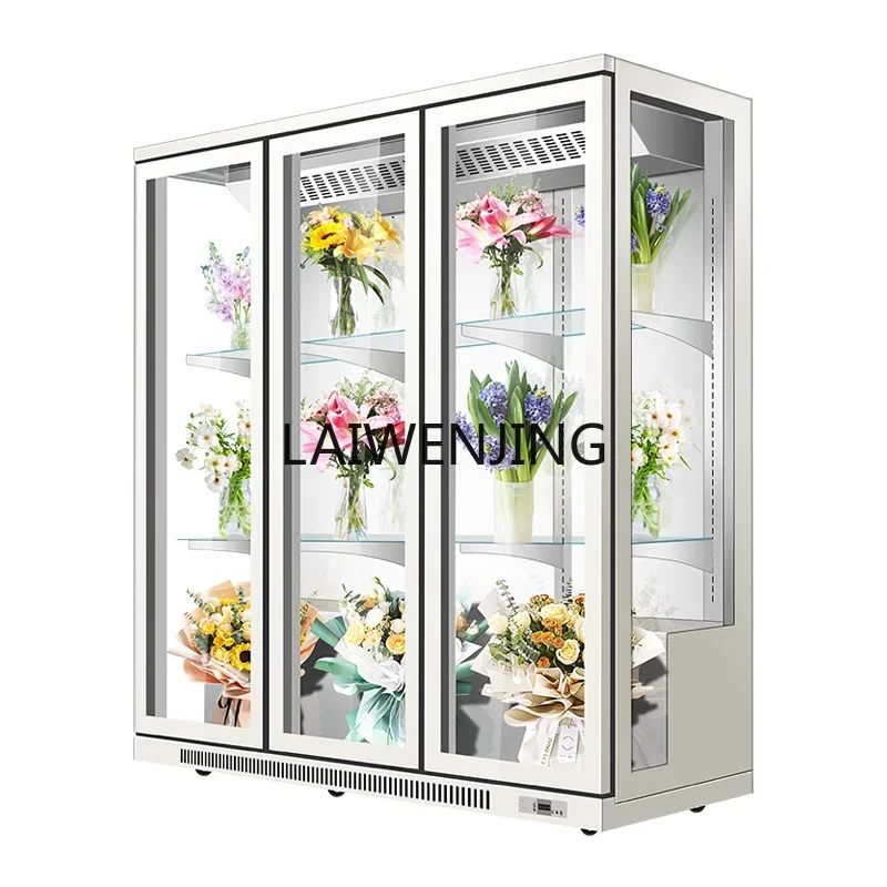 

HLZ flower fresh-keeping refrigerated display cabinet commercial cake air-cooled refrigerator double three doors