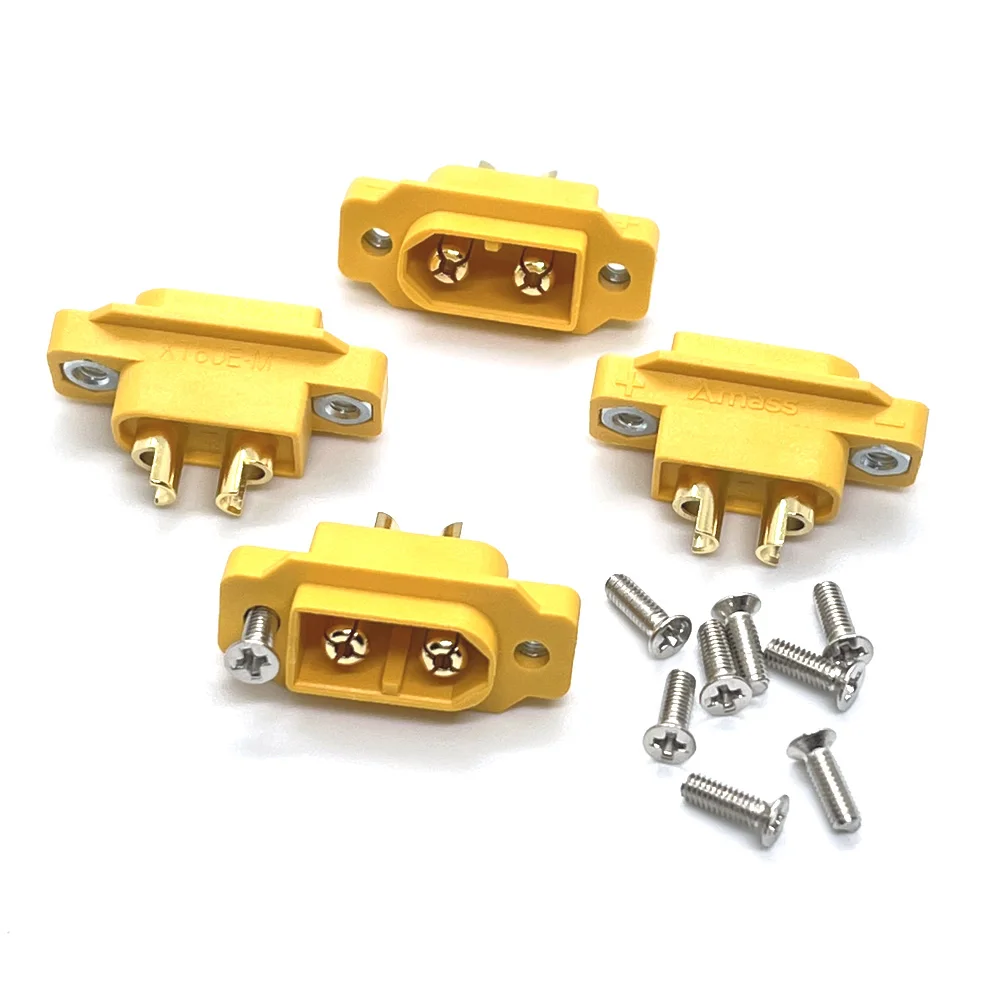 AMASS XT60E-M Mountable XT60 Male Plug Connector 4.23g For Racing Models Multicopter Fixed Board DIY Spare Part