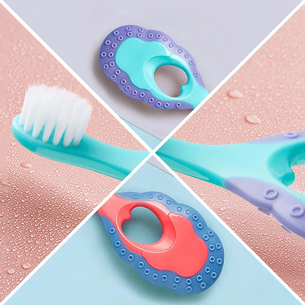 

2pcs Toothbrush Soft Bristle Nonslip 0 3 Years Newborn Teether PP Baby Toothbrush With Molar TPR Safe Comfortable