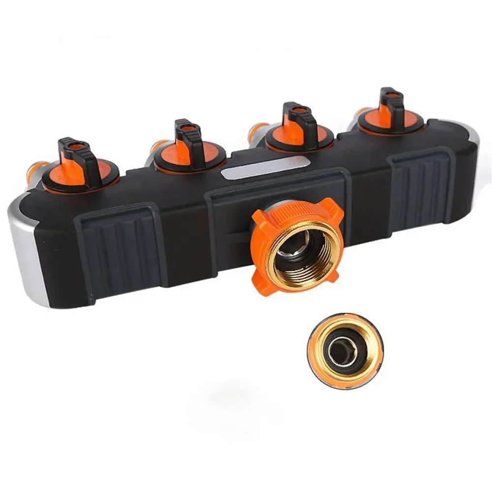 

4 Independent Switches Garden Hose Splitter Splitter Design Durable Material 4-Way Faucet Diverter Tap Connector Robust Valve