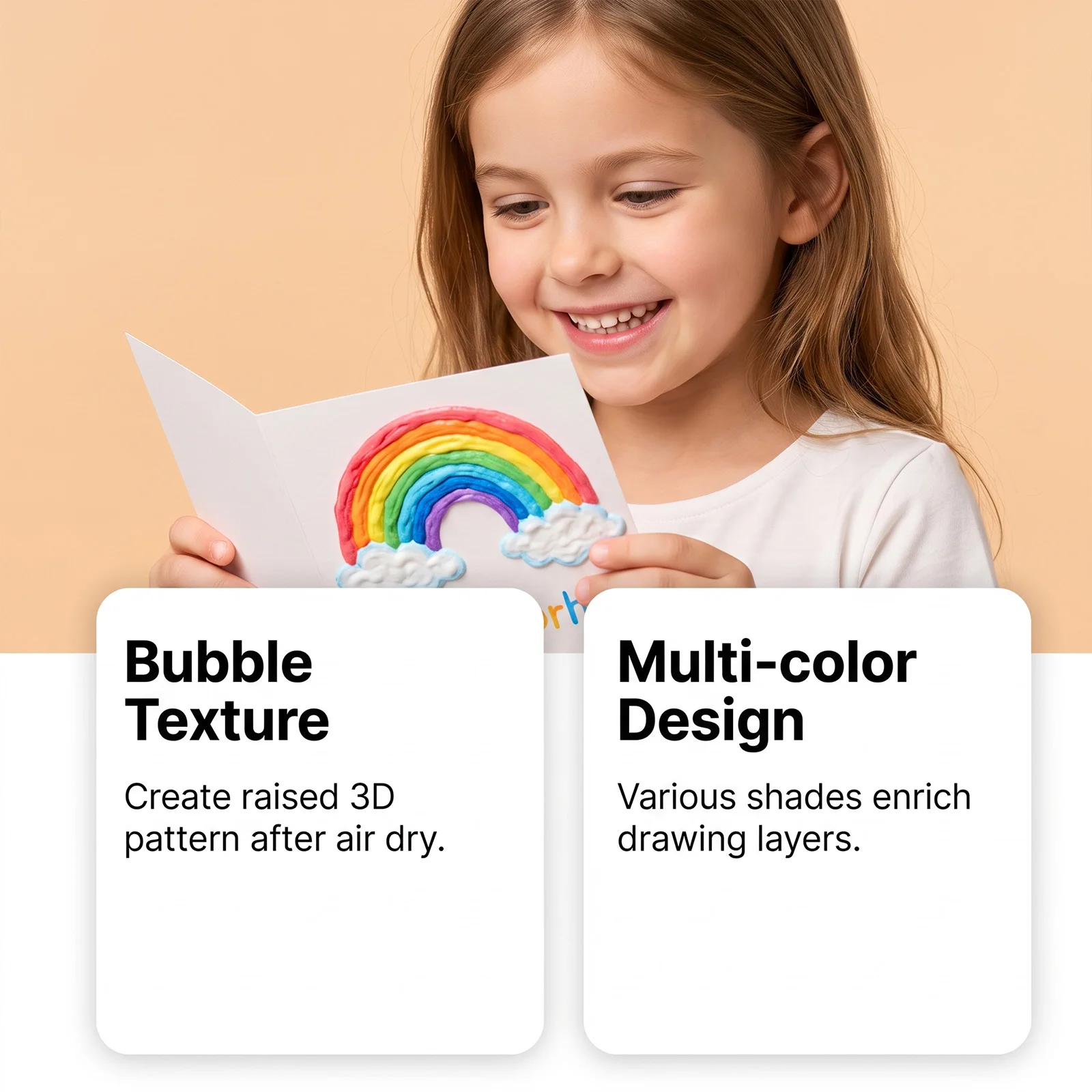 DIY 3D Bubble Popcorn Painting Pen Magic 6-Color Bubble Pen Art Pen Children's Painting Waterproof Fade Resistant Layerable