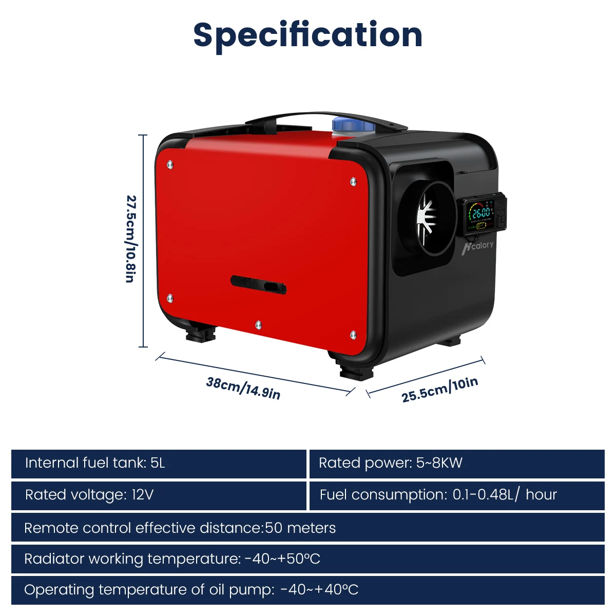 Hcalory-Chauffage à Air Diesel Portable Tout-en-Un, 12V, 5-8kW, 5kW, pour Moteur de Camions, avec Joli à Clé LCD, Nouveauté 2022