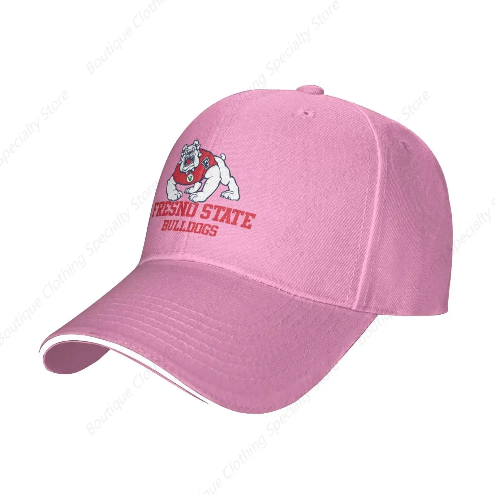 Fresno State- Bulldogs Sandwich Cap Unisex Classic Baseball Capunisex Adjustable Casquette Dad Hat Pink