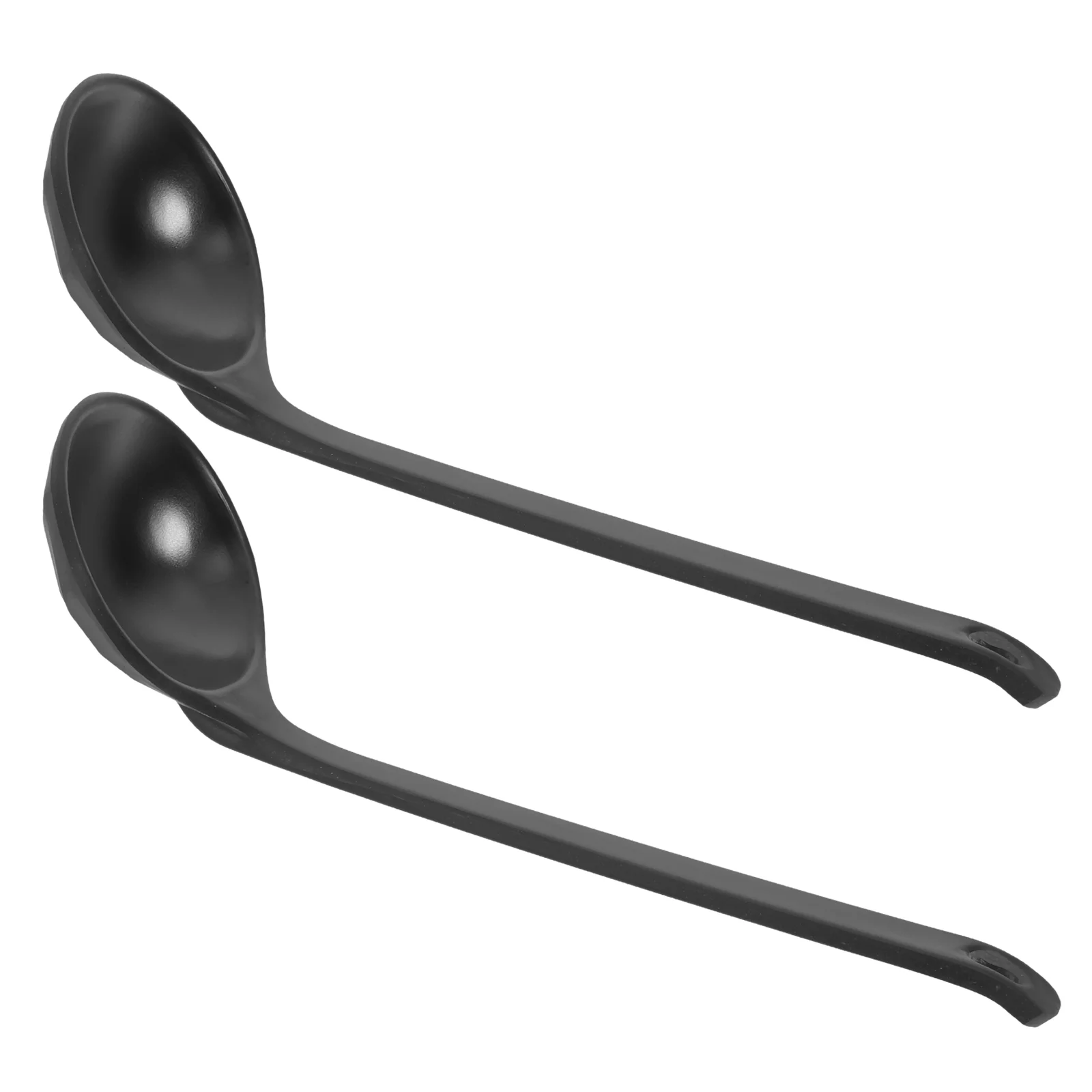 

2 Pcs Melamine Spoon Soup Ladle Asian Spoons Japanese-style Black Plastic Chinese Ramen