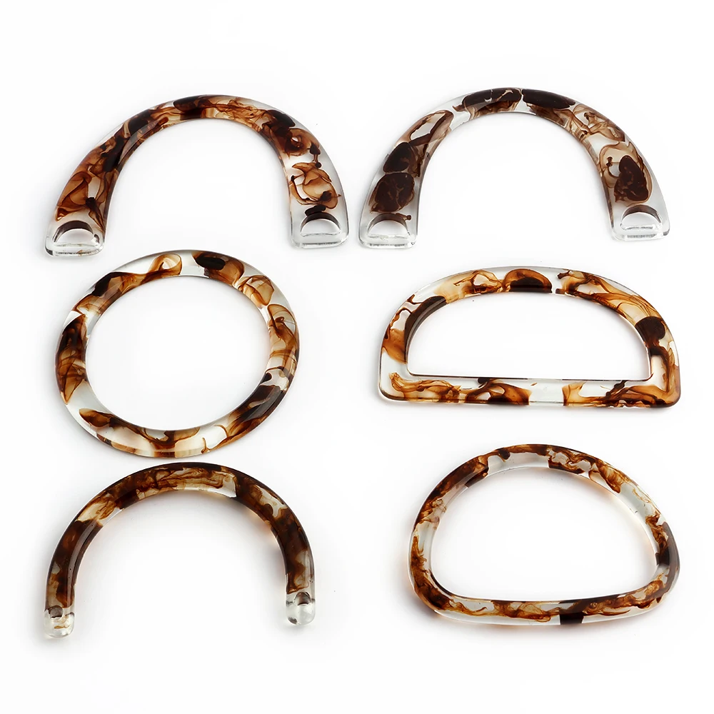 2/4/10 قطعة على شكل حرف U حقيبة الراتنج مقبض المحفظة الإطار قبلة مشبك حقيبة من القماش حقيبة يد حقيبة كروشيه مقبض DIY بها بنفسك اكسسوارات الحرف اليدوية #4