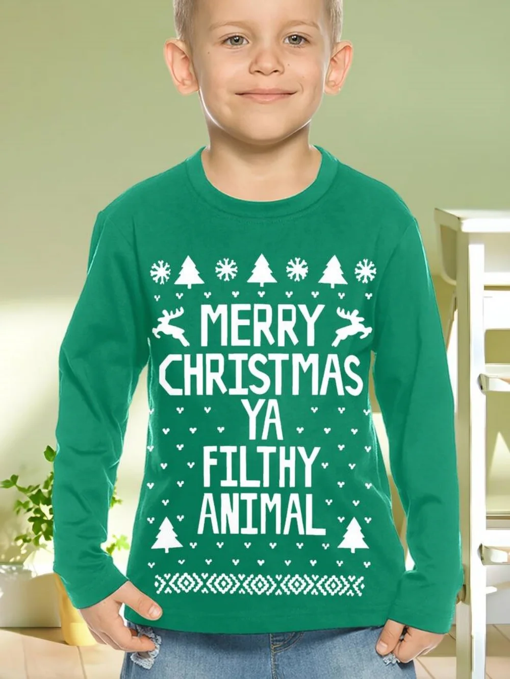 

Детская футболка с рождественским принтом Санта-Клауса, футболки с длинными рукавами, милый пуловер с героями мультфильмов, одежда для девочек, рождественские подарки, детская футболка