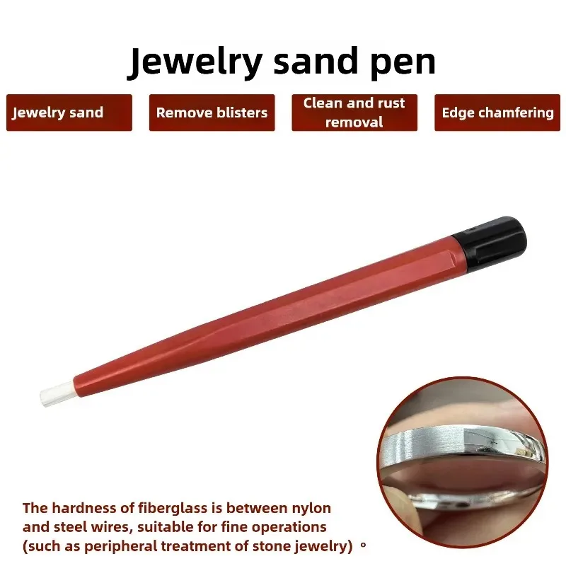 Fiberglass Jewelry Sanding Pen - Fiberglass Brush for Surface Sanding, Pit Removing, Rust Cleaning & Edge Chamfering (DIY Tool)