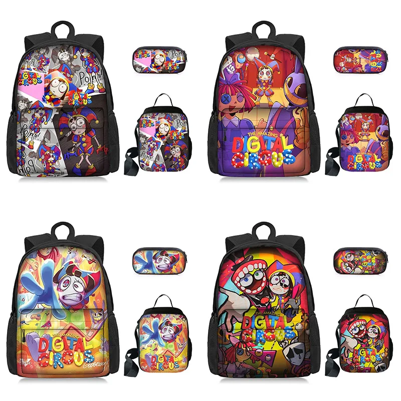 The Amazing Digital Circus Backpack Pomni Jax Clown Rabbit Backpacks Multi Color Play Tricks School Bag For Kids Christmas Gifts