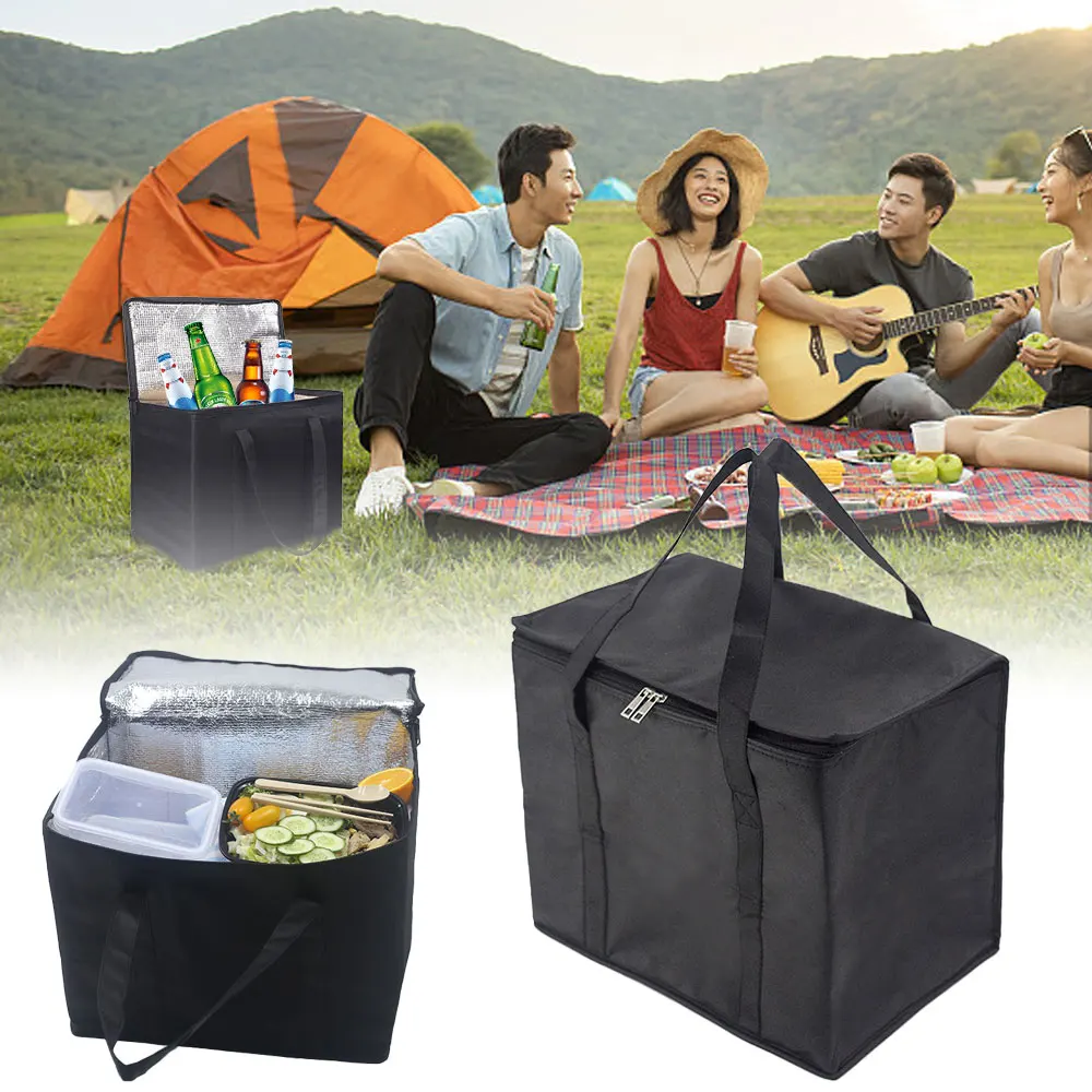 Insulated Thermal Cooler Bag Insulation To Keep Cold Large Capacity Portable Lunch Bag Zip Picnic Camping Tin Foil Food Bags