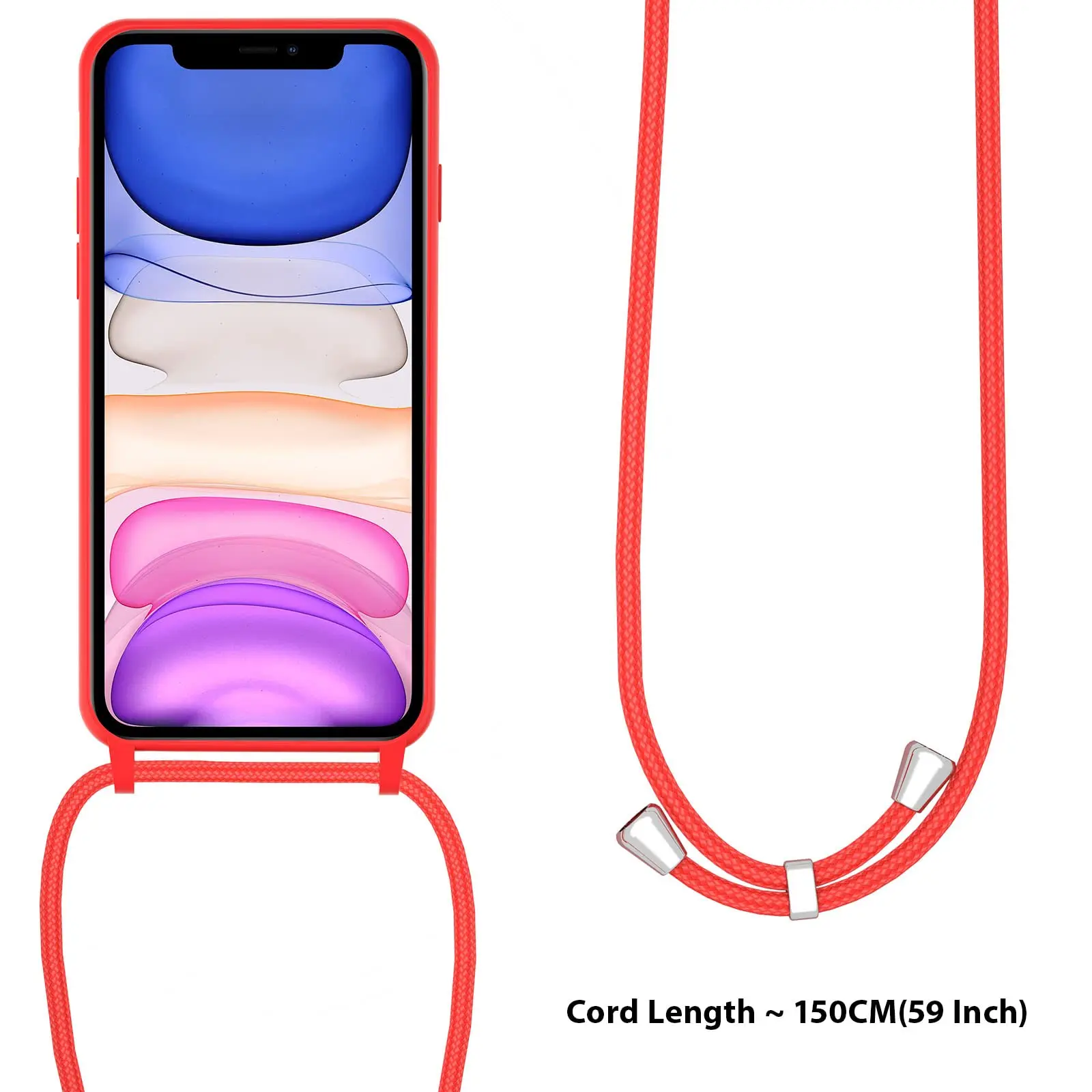 Crossbody Lanyard phone Case For iphone 14 Pro Max 13 12 Mini 11 X XR XS Plus Neck Rope Necklace Strap Cord Silicone With Cover