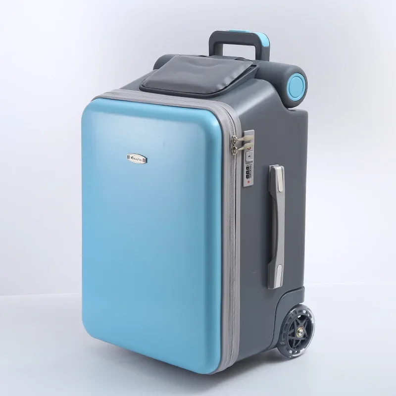 Valigia da viaggio per sedersi e andare in sella Trolley per bambini borsa per ruote universale portatile pieghevole carrello per bagagli con rotelle per bambini