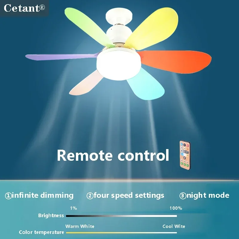 LED Ceiling Fan Light 42/52CM Bedroom Remote Control Lamps Ventilation Living Room Kitchen Home Led Lighting Fixtures Lustre