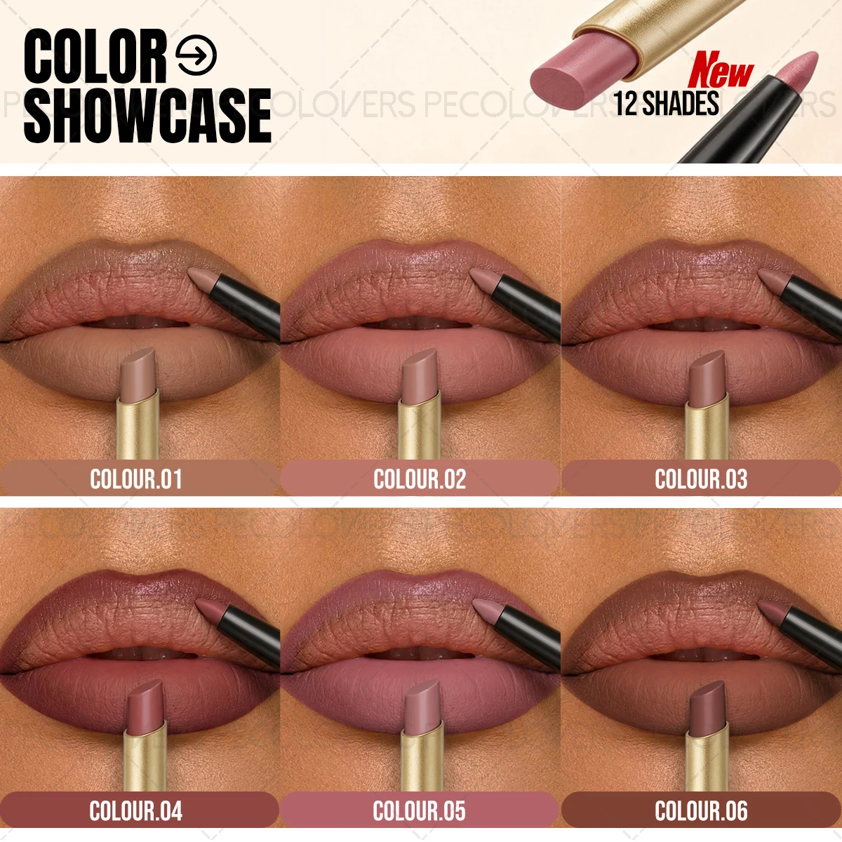 1PC 2-In-1 Double-Ended Lipstick & Lip Liner- 24 Hour Long Lasting, Waterproof, Non-Stick Cup, Makeup Tool with Vibrant Colors