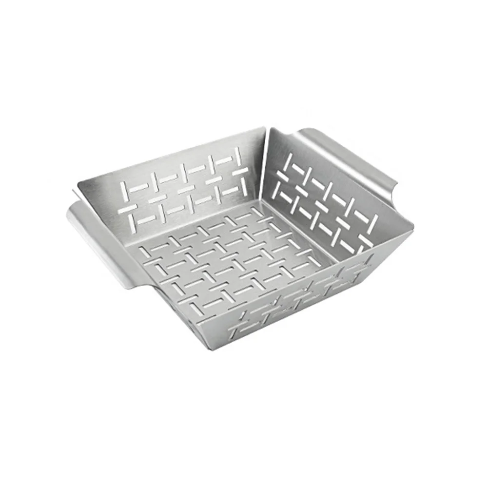Mesh Design Stainless Steel Grill Basket Compatible with For Weber Grills Perfect for Vegetables and Side Dishes