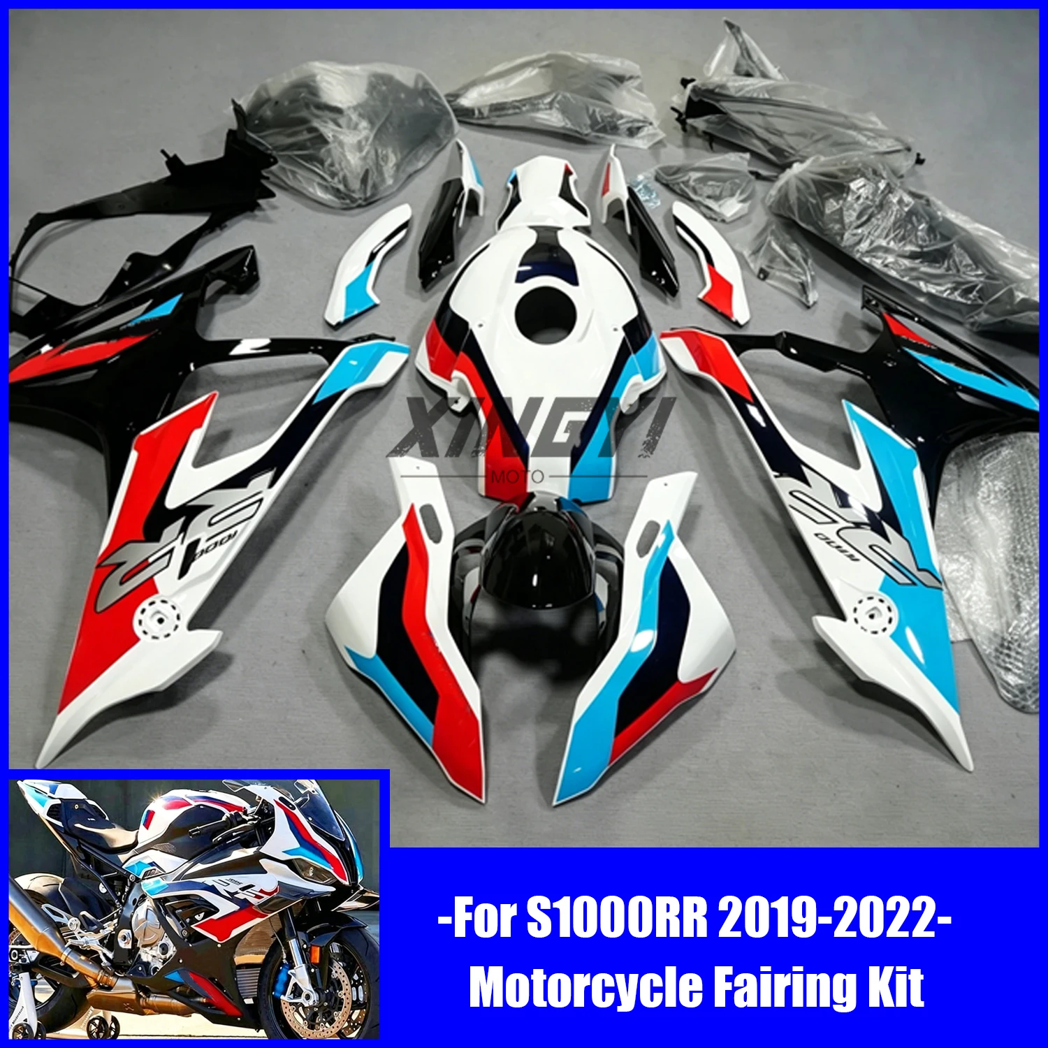

Fit for BMW S1000RR M1000RR 2019-2022 ABS Plastics Bodywork Kit Injection mold Motorcycle Body Kit set White Red Blue 2020 2021