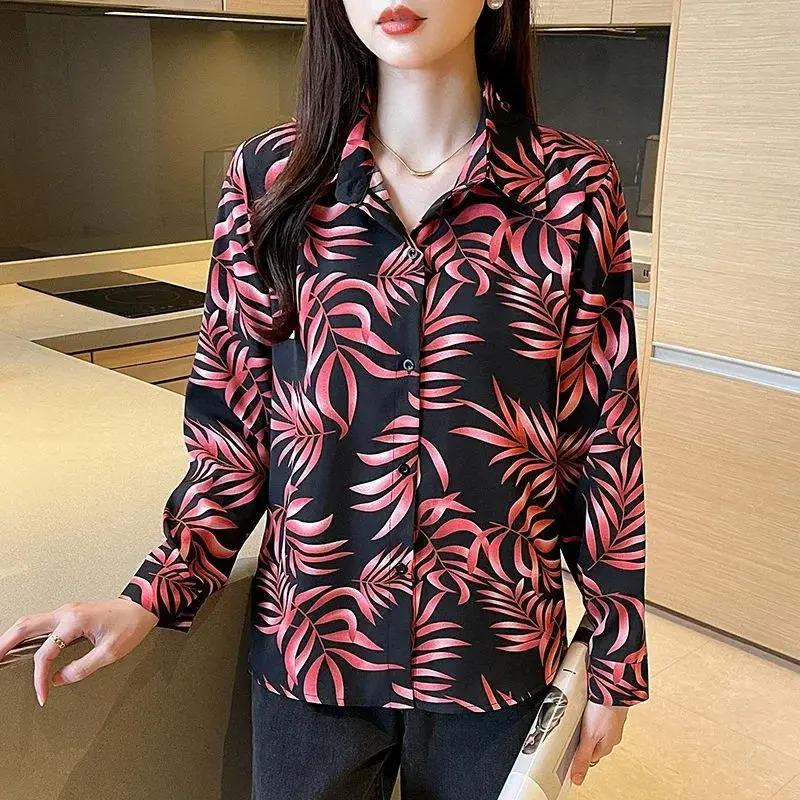 Nieuwe Elegante Print Blouses Casual Daily Dames Shirts Mode Vrouwen Button-Down Tops Blusa Mujer