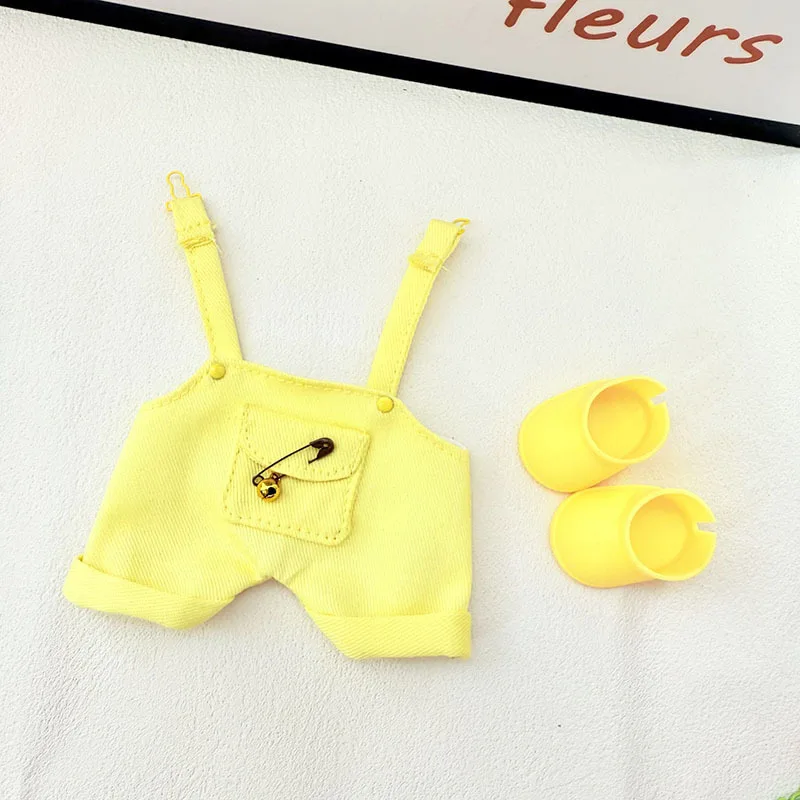 Cute Mini Plush Doll'S Bib Pants for 15-17cm Labubu I II Idol Dolls Sitting Party Clothing Outfit Accessories For Korea Kpop Exo